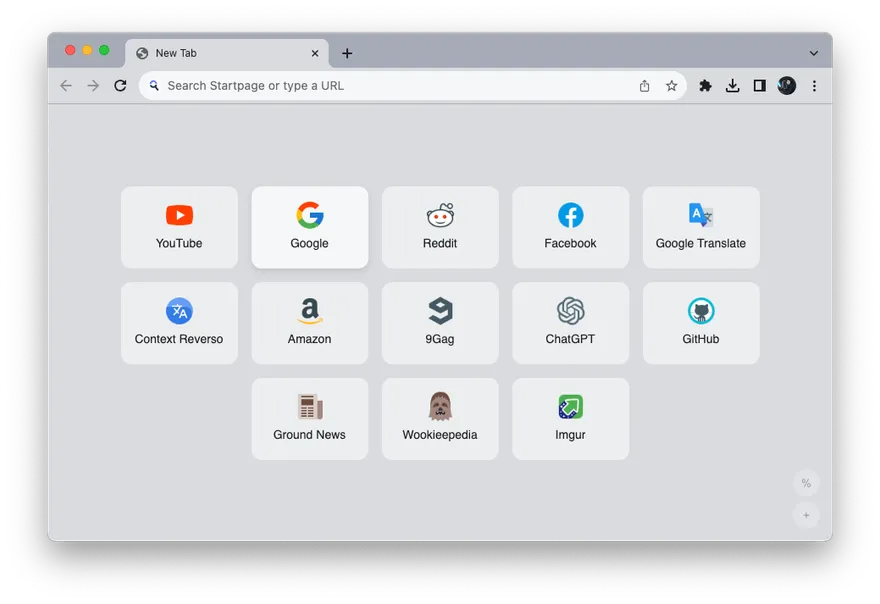 Simple New Tab Page — key art
